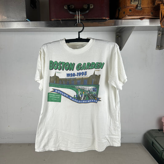 Vintage 90s Boston Garden Celtics Bruins Graphic Single Stitch T-Shirt