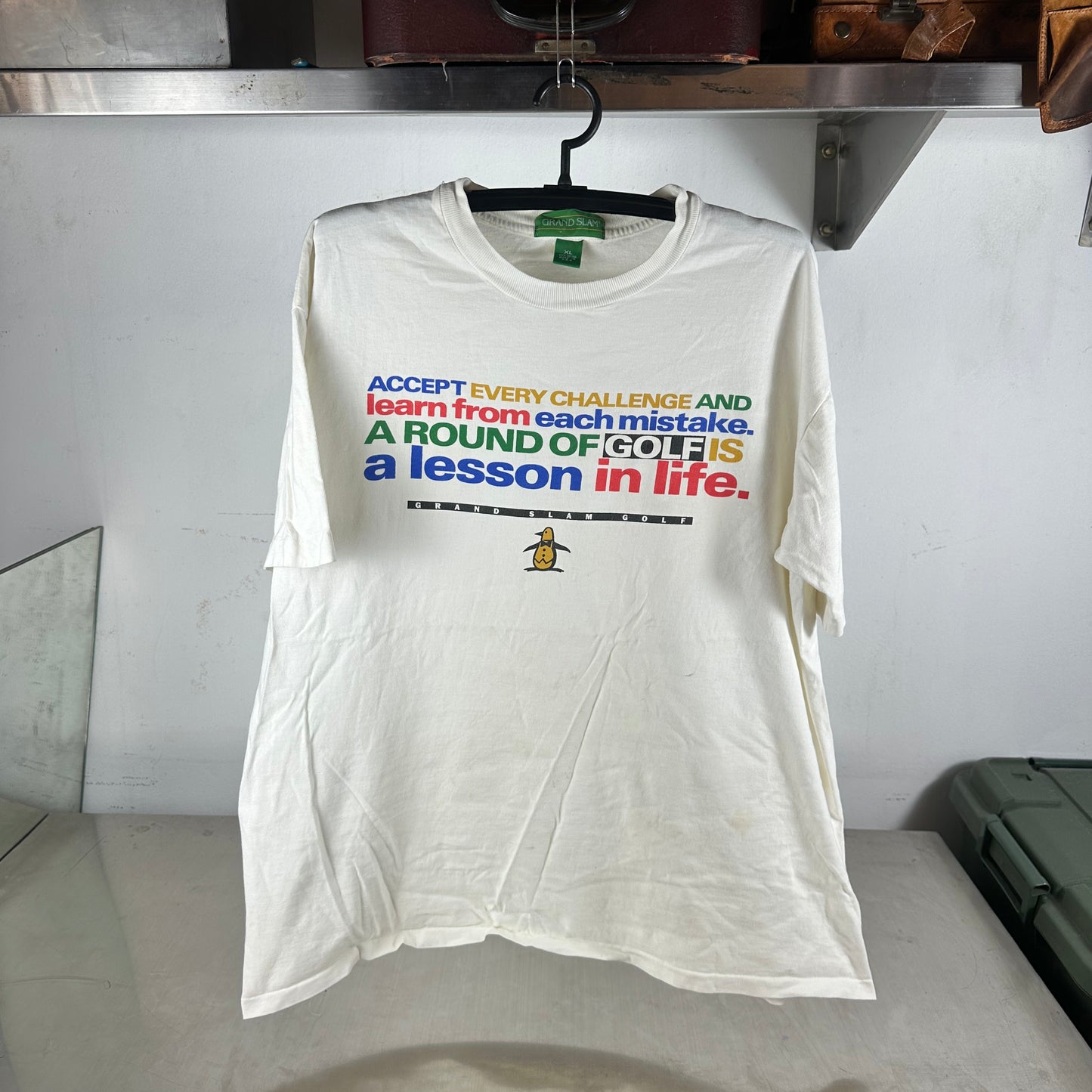 Vintage 90s Grand Slam Golf A Round of Golf is a Lesson in Life Graphic T-Shirt