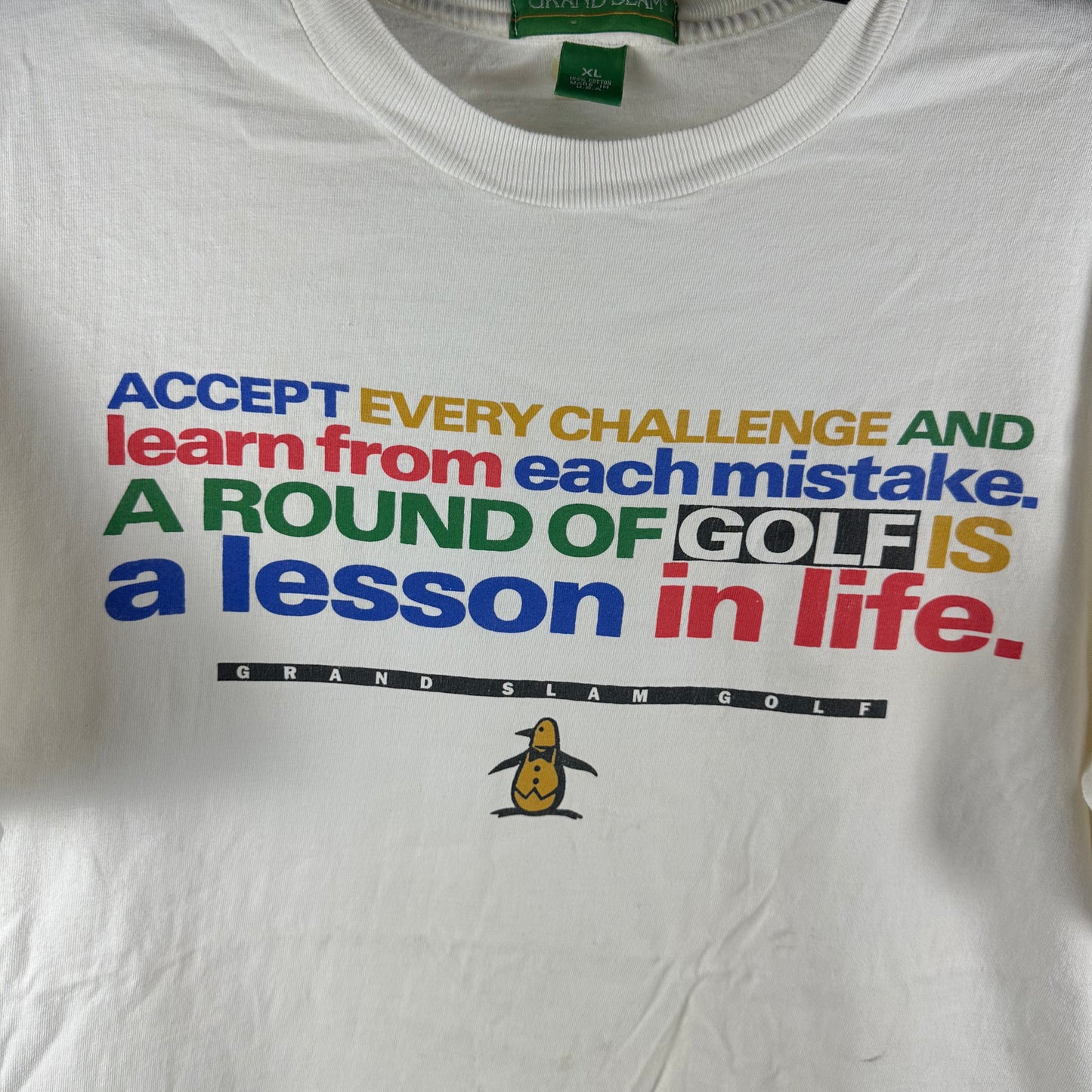 Vintage 90s Grand Slam Golf A Round of Golf is a Lesson in Life Graphic T-Shirt