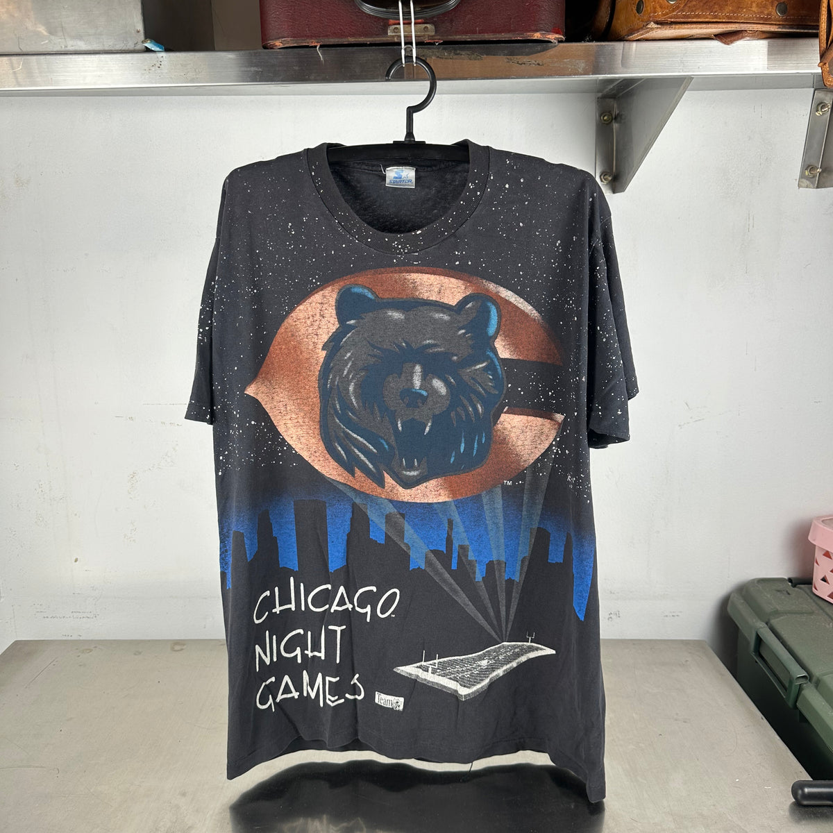 Vintage 90s Chicago Bears Night Games NFL Starter Single Stitch T-Shirt