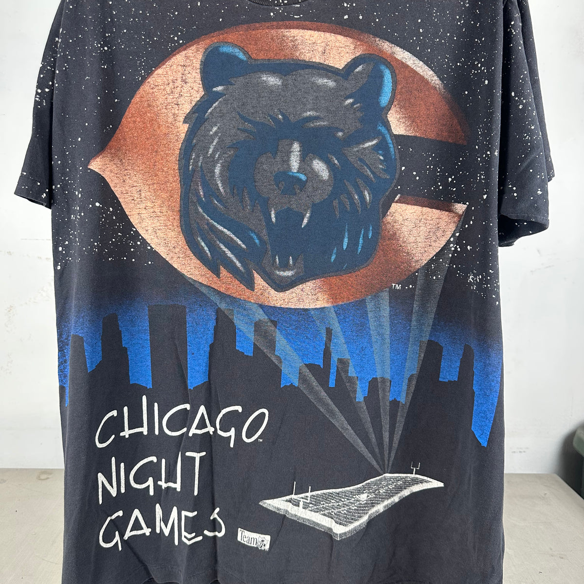 Vintage 90s Chicago Bears Night Games NFL Starter Single Stitch T-Shirt