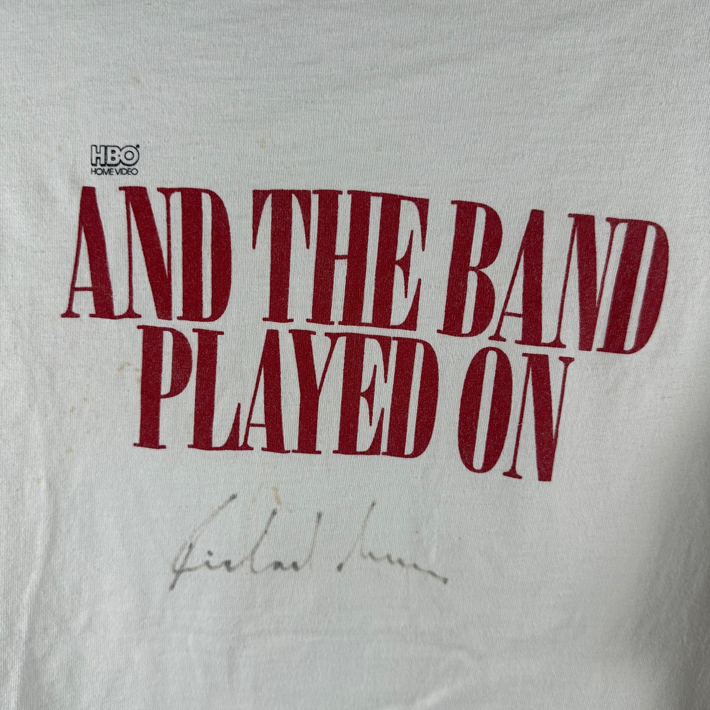 Vintage 90s HBO Home Video VIAAC And the Band Played On Promo T-Shirt