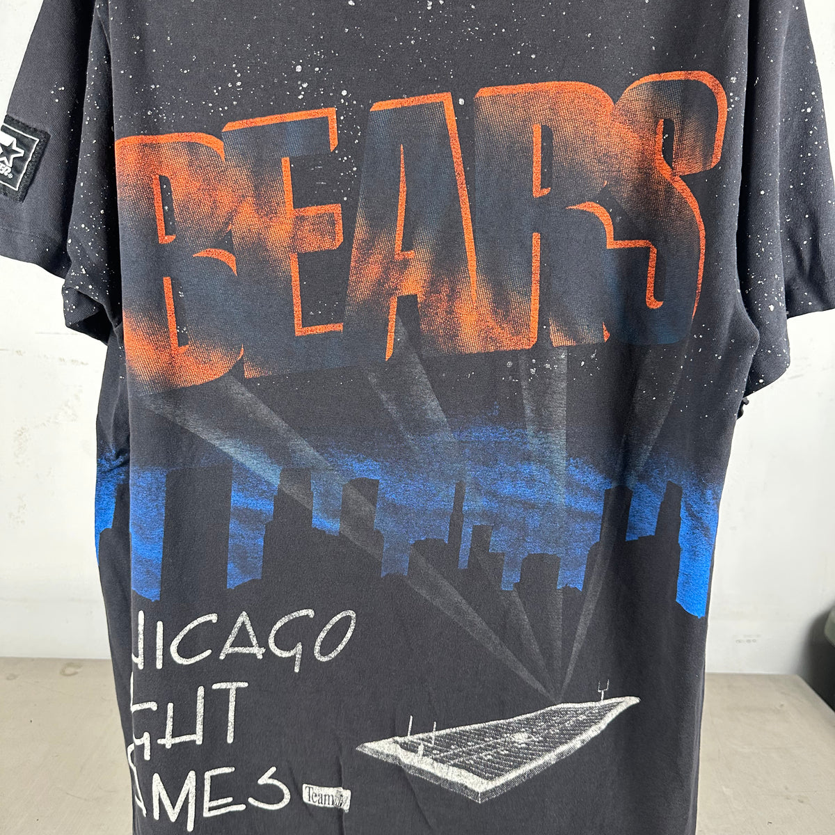 Vintage 90s Chicago Bears Night Games NFL Starter Single Stitch T-Shirt