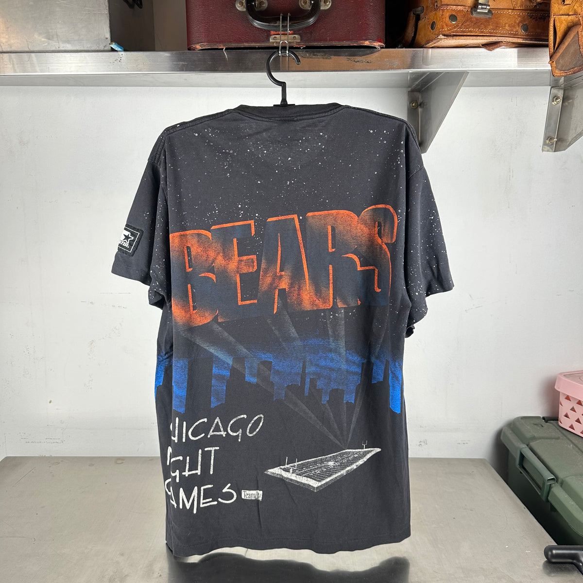 Vintage 90s Chicago Bears Night Games NFL Starter Single Stitch T-Shirt