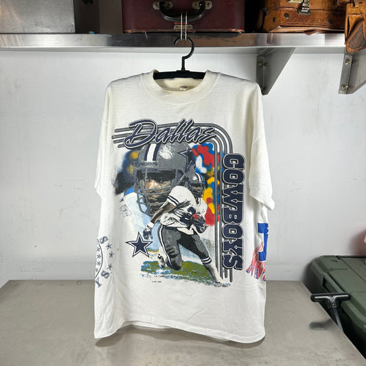 Vintage 1992 Dallas Cowboys Bulletin Athletic NFL AOP Single Stitch T-shirt