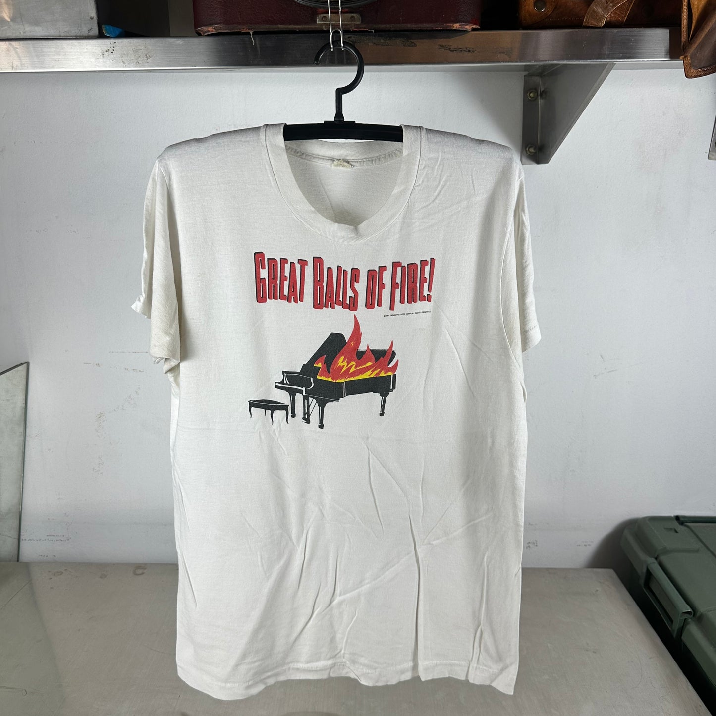 Vintage 1989 Great Balls of Fire! Movie Promo Single Stitch T-Shirt