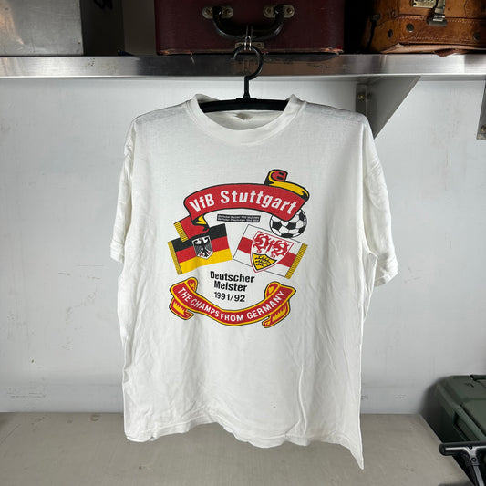 Vintage 1991/92 VfB Stuttgart Champions Deutscher Meister Single Stitch T-shirt