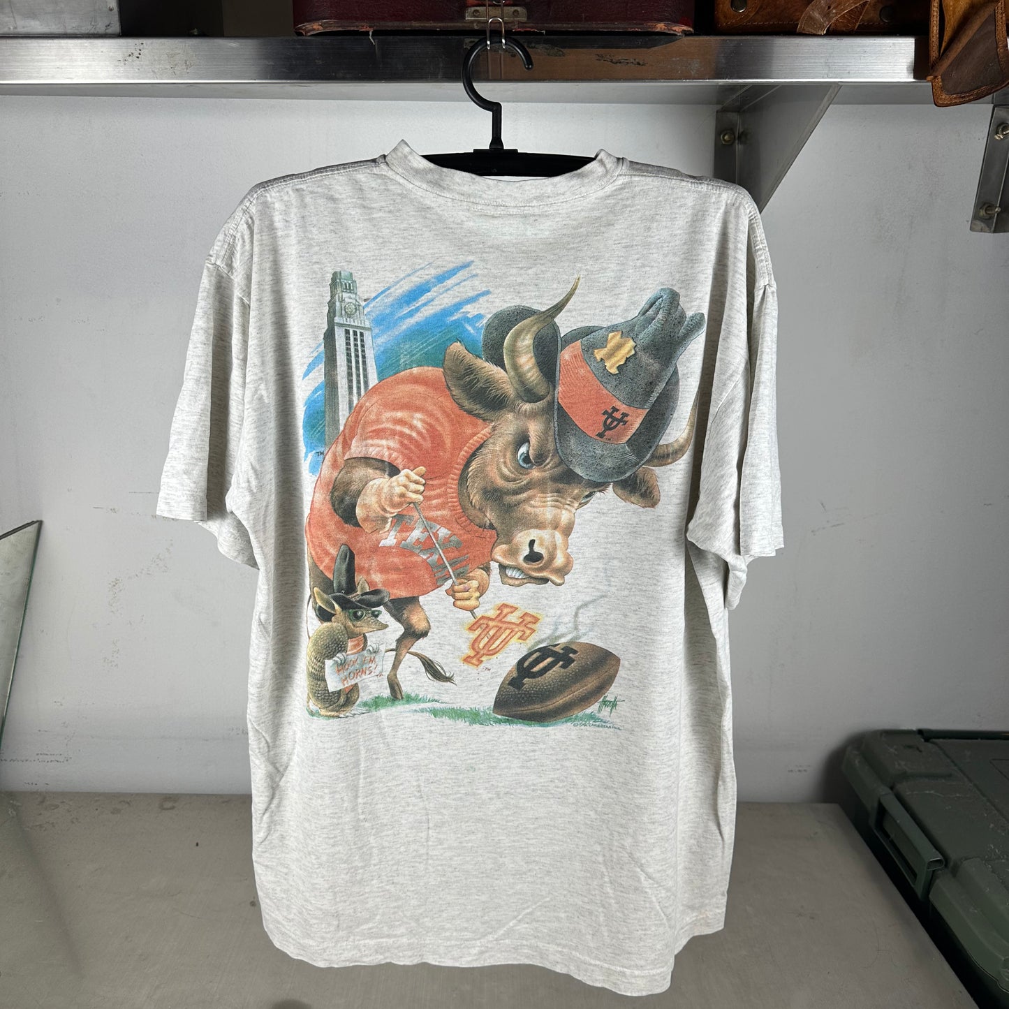 Vintage 1991 Texas Longhorns Mascot NCAA Caribbean Dream Graphic T-Shirt