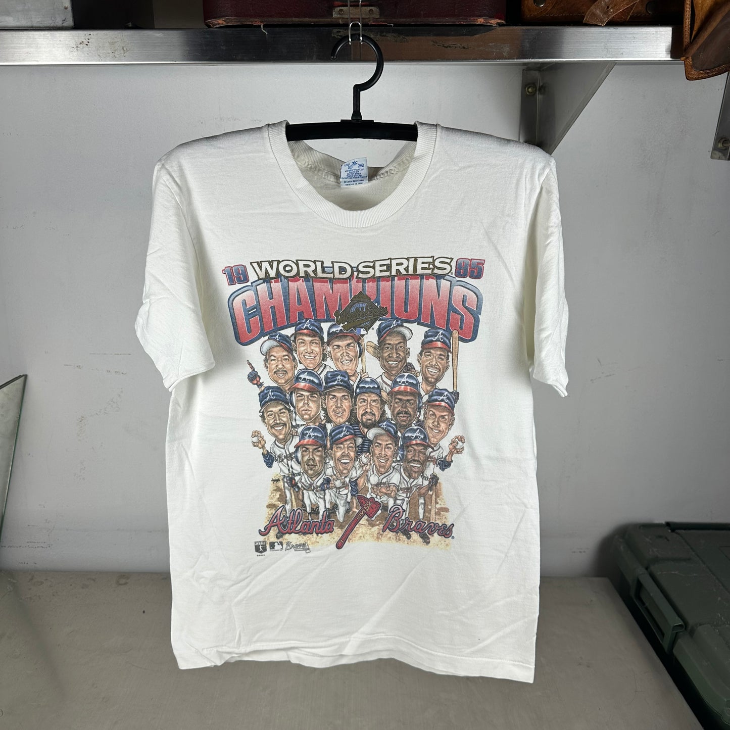 Vintage 1995 Atlanta Braves MLB Champions Caricature Salem Sportswear T-Shirt