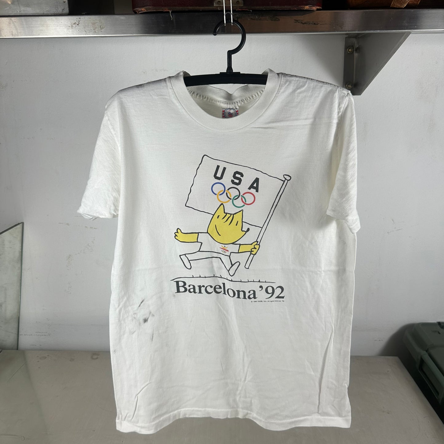 Vintage 1992 Barcelona Olympics Cobi Mascot Graphic Single Stitch T-Shirt