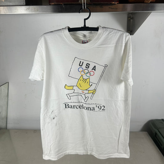 Vintage 1992 Barcelona Olympics Cobi Mascot Graphic Single Stitch T-Shirt