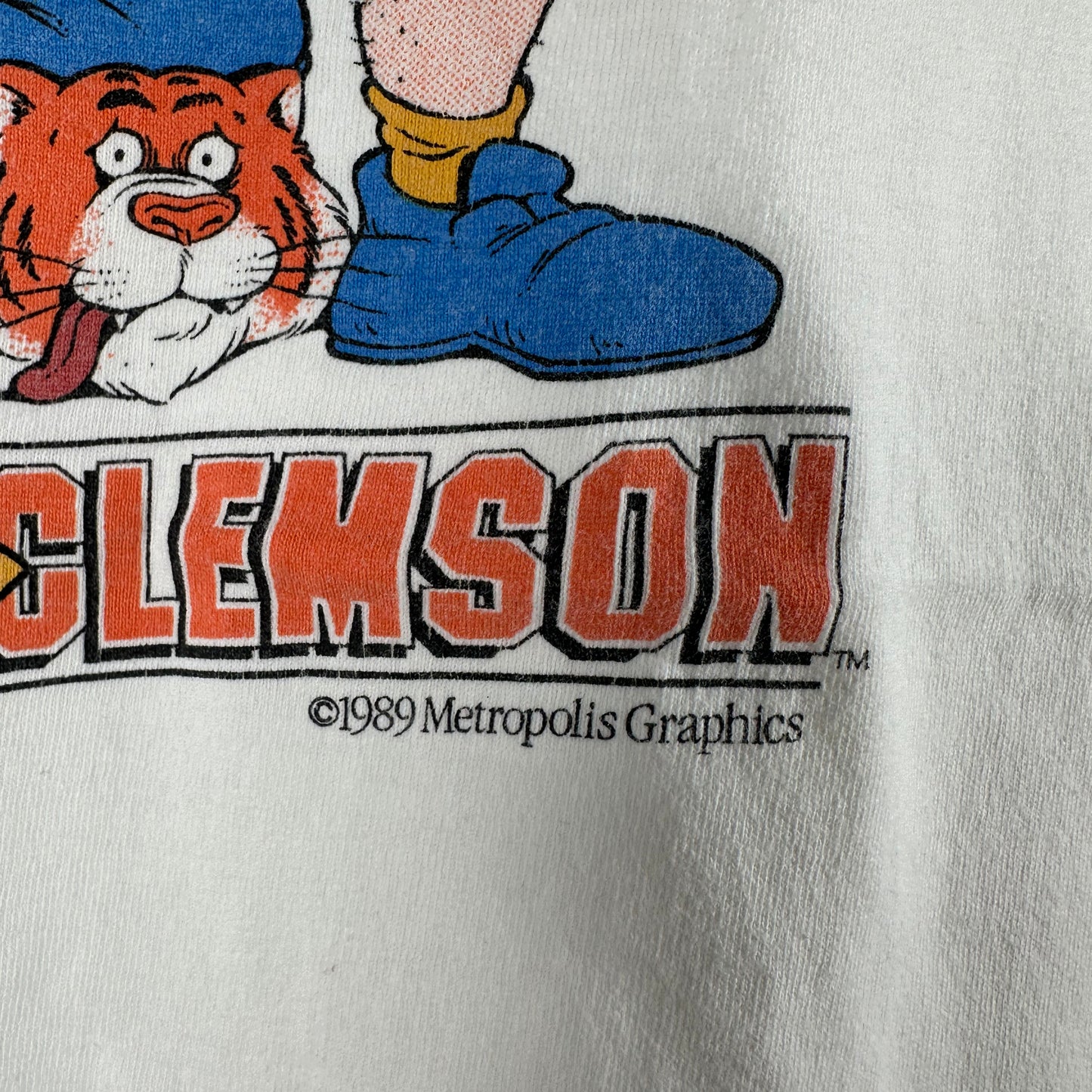 Vintage 1989 NCAA Gator Bowl Mountaineers VS Clemson Tigers T-Shirt