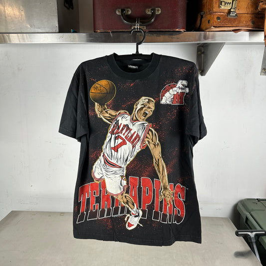 Vintage 90s Maryland Terrapins Basketball NCAA AOP Single Stitch T-shirt