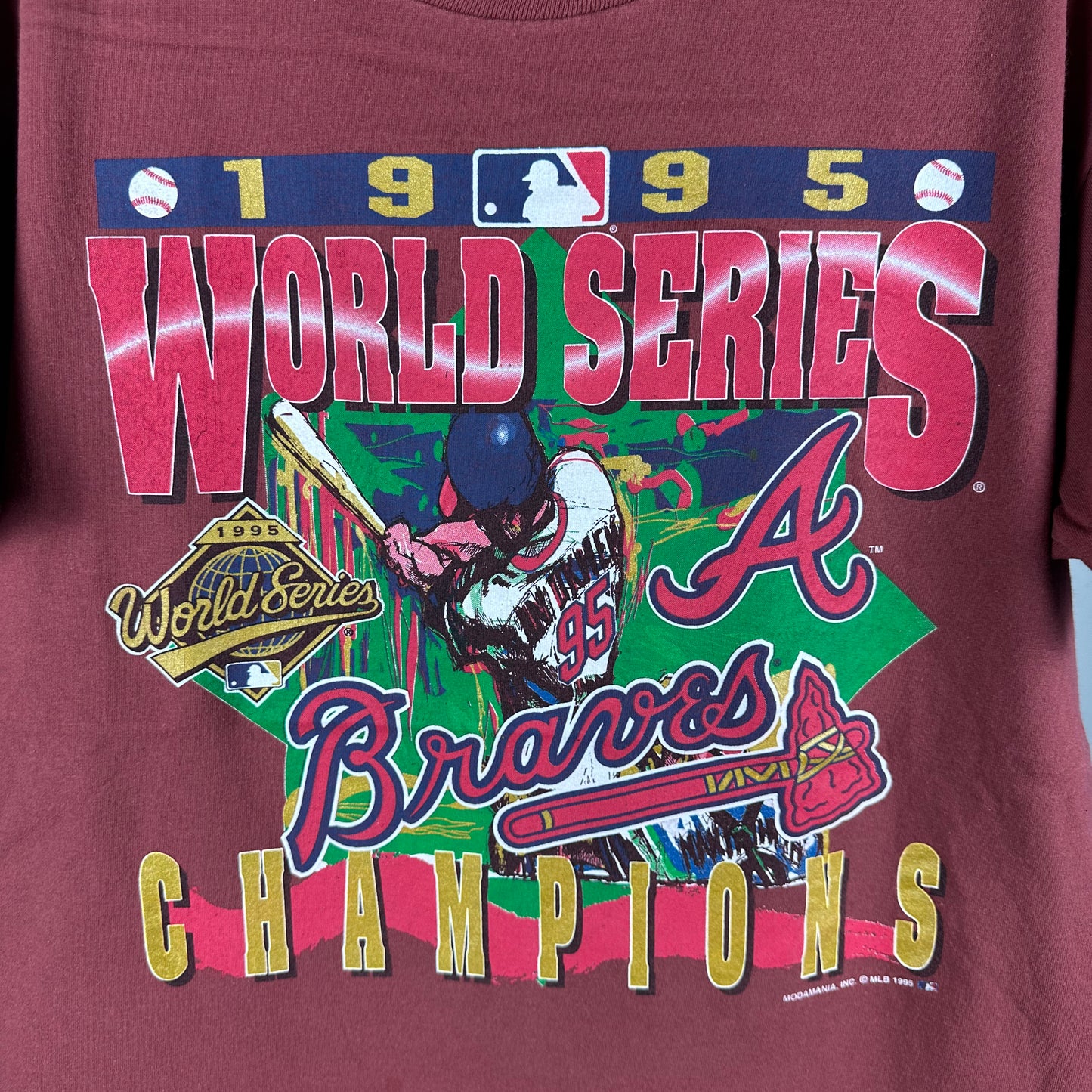 Vintage 1995 Atlanta Braves MLB World Champions Single Stitch T-Shirt