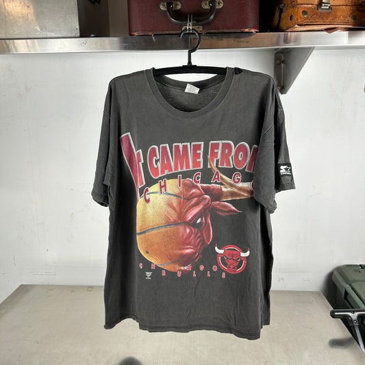 Vintage 90s It Came From Chicago Chicago Bulls NBA Graphic Starter T-shirt