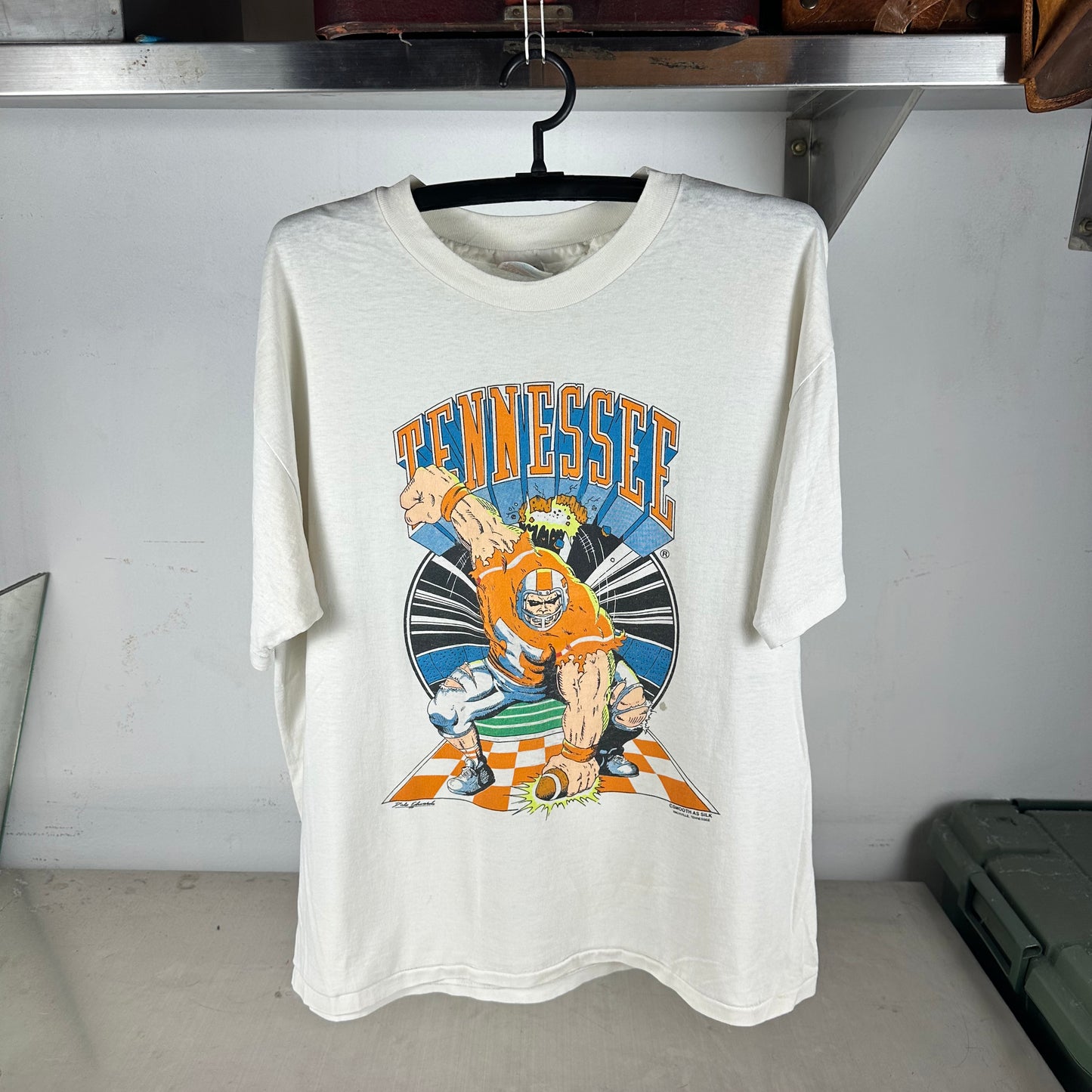 Vintage 1991 Tennessee Volunteers NCAA Mascot Artwork Single Stitch T-Shirt