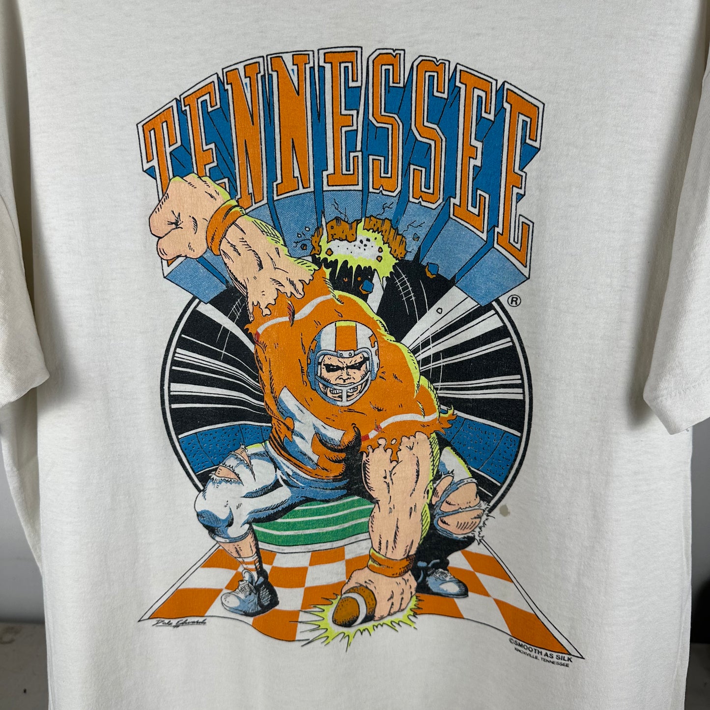 Vintage 1991 Tennessee Volunteers NCAA Mascot Artwork Single Stitch T-Shirt