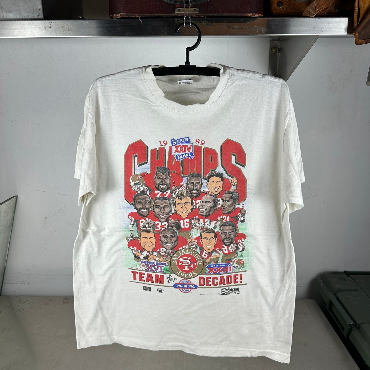Vintage 1989 San Francisco 49ers NFL Team of the Decade Caricature T-Shirt