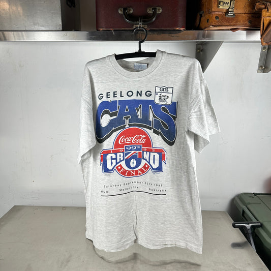 Vintage 1995 Geelong Cats Football AFL Grand Final Single Stitch T-shirt