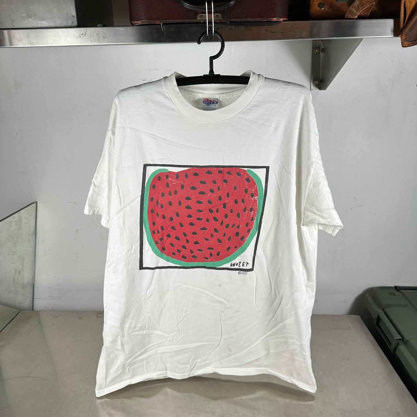 Vintage 1991 Mose Tolliver Watermelon Art Graphic T-Shirt