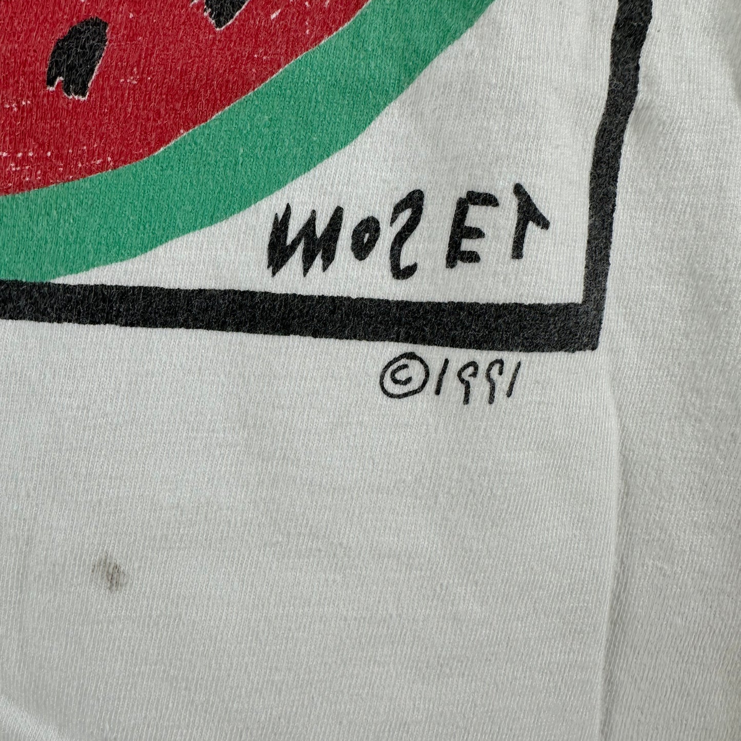 Vintage 1991 Mose Tolliver Watermelon Art Graphic T-Shirt