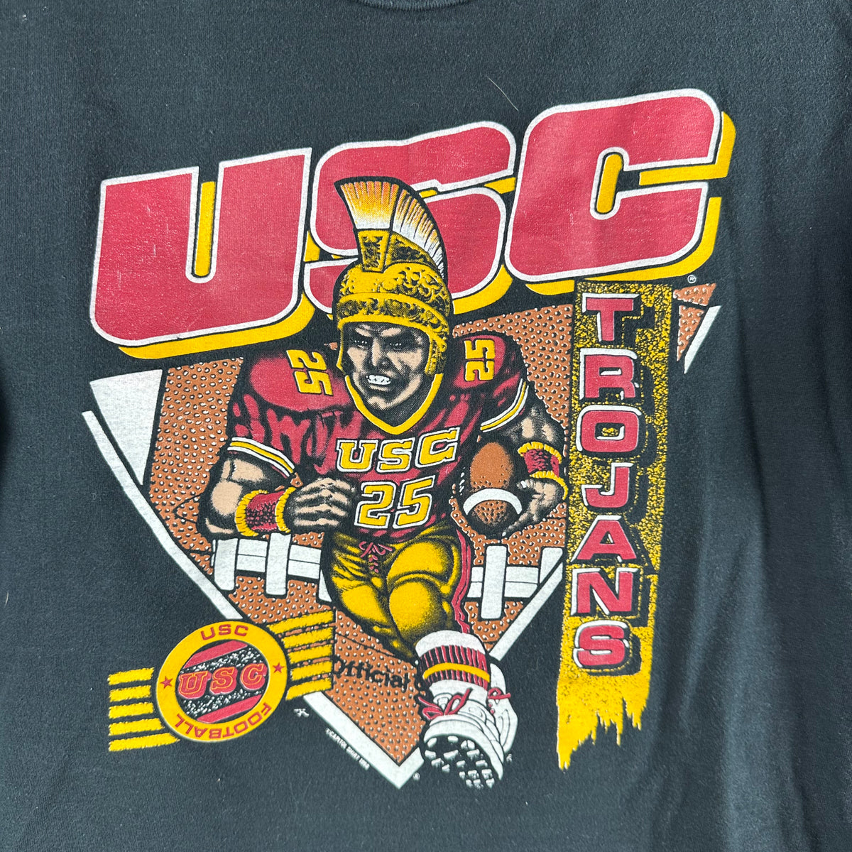 Vintage 1990 USC Trojans Football NCAA Mascot Single Stitch T-shirt
