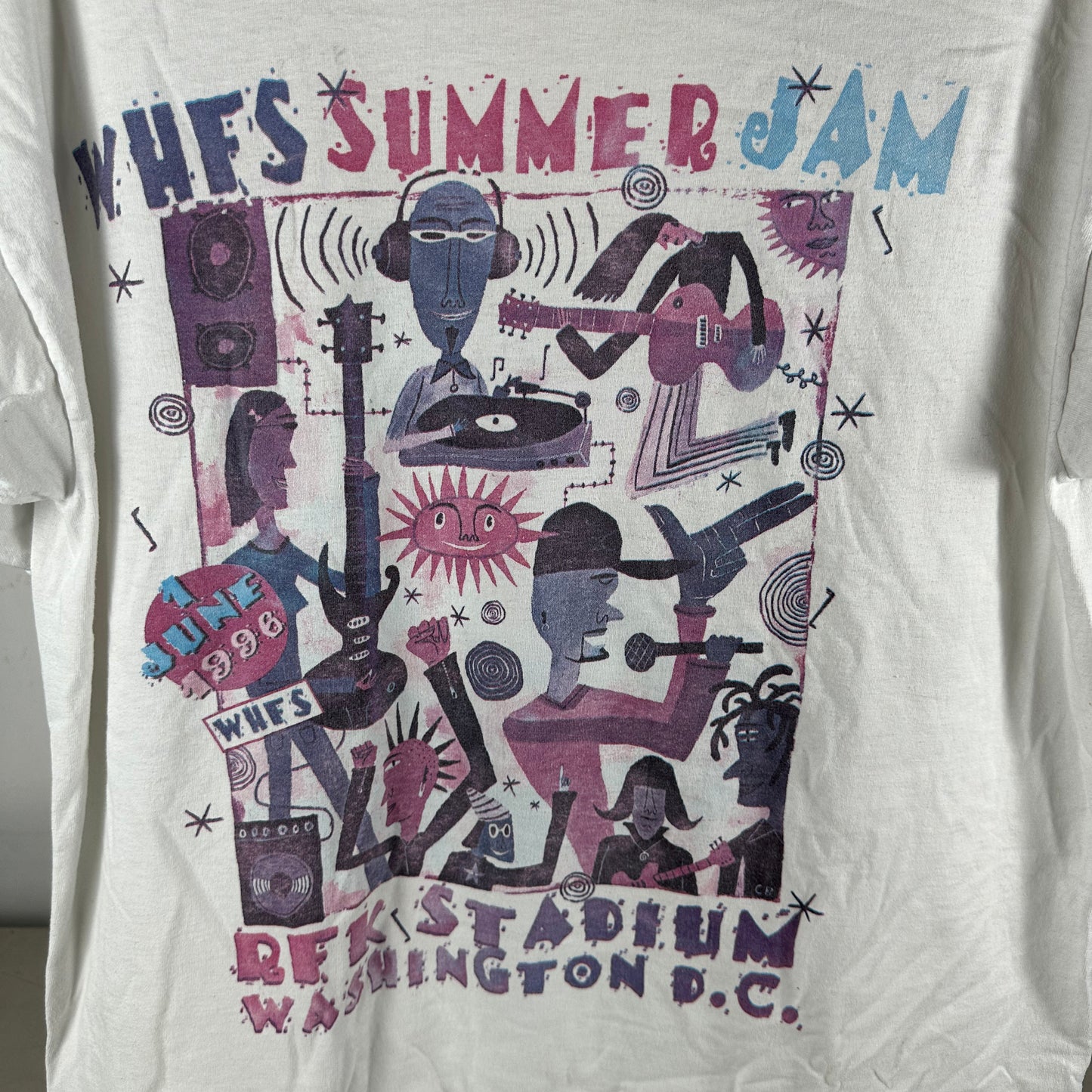 Vintage 1996 Garbage Foo Fighters Everclear WHFS Summer Jam T-Shirt