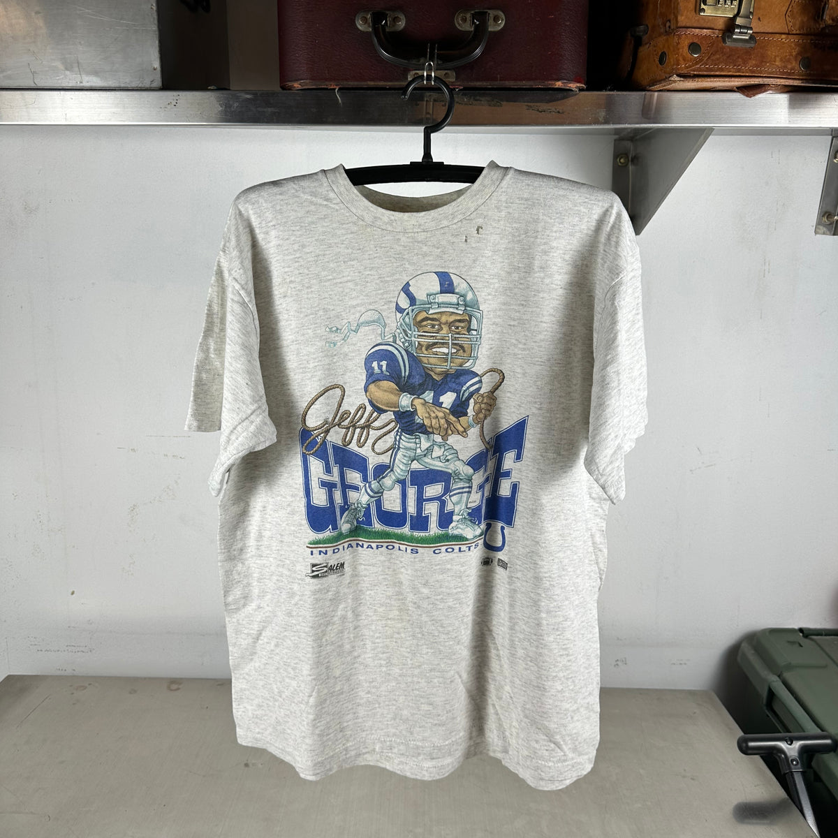 Vintage 1990 Jeff George Indianapolis Colts NFL Caricature Salem Sportswear T-shirt