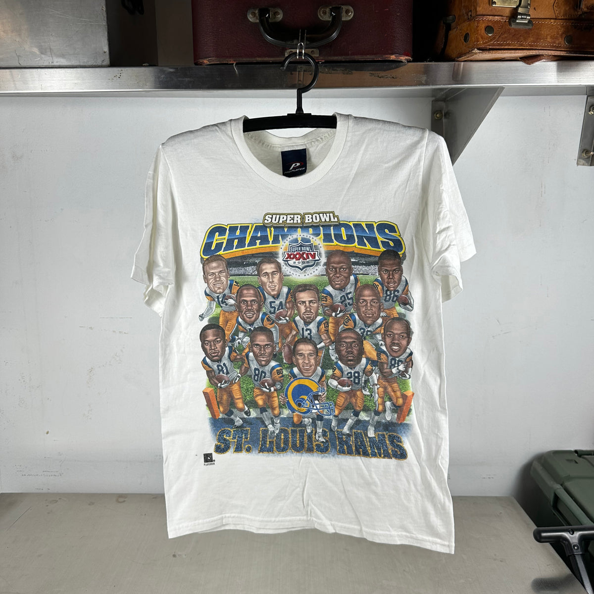Vintage 2000 St. Louis Rams NFL Super Bowl Champions Caricature T-shirt