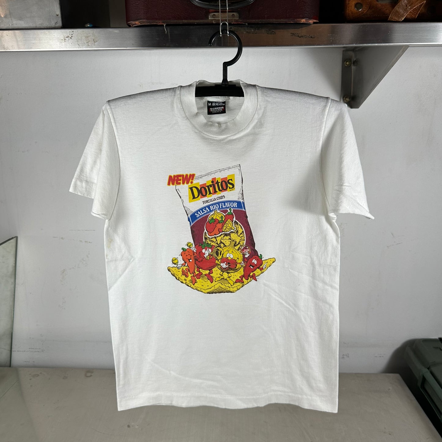 Vintage 80s Doritos Tortila Chips Salsa Rio Flaver Snack Promo Single Stitch T-Shirt