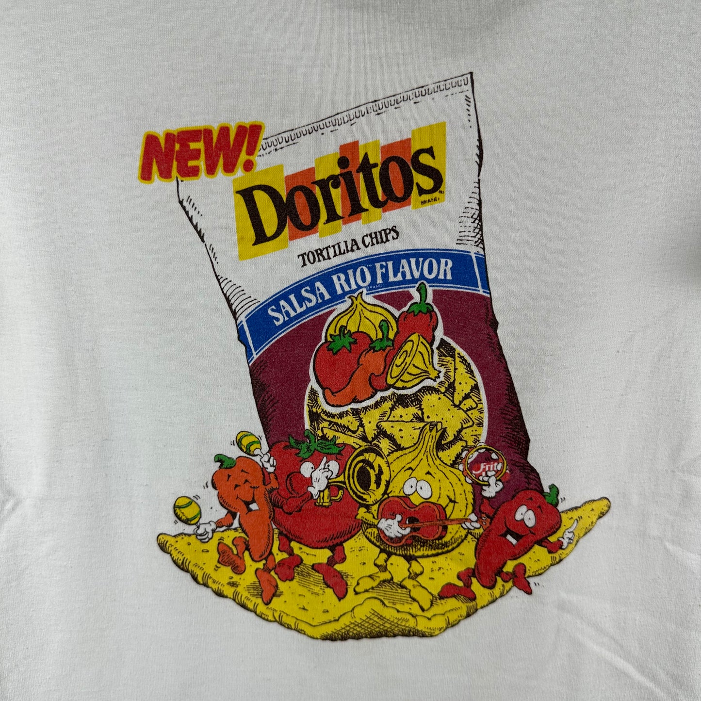 Vintage 80s Doritos Tortila Chips Salsa Rio Flaver Snack Promo Single Stitch T-Shirt