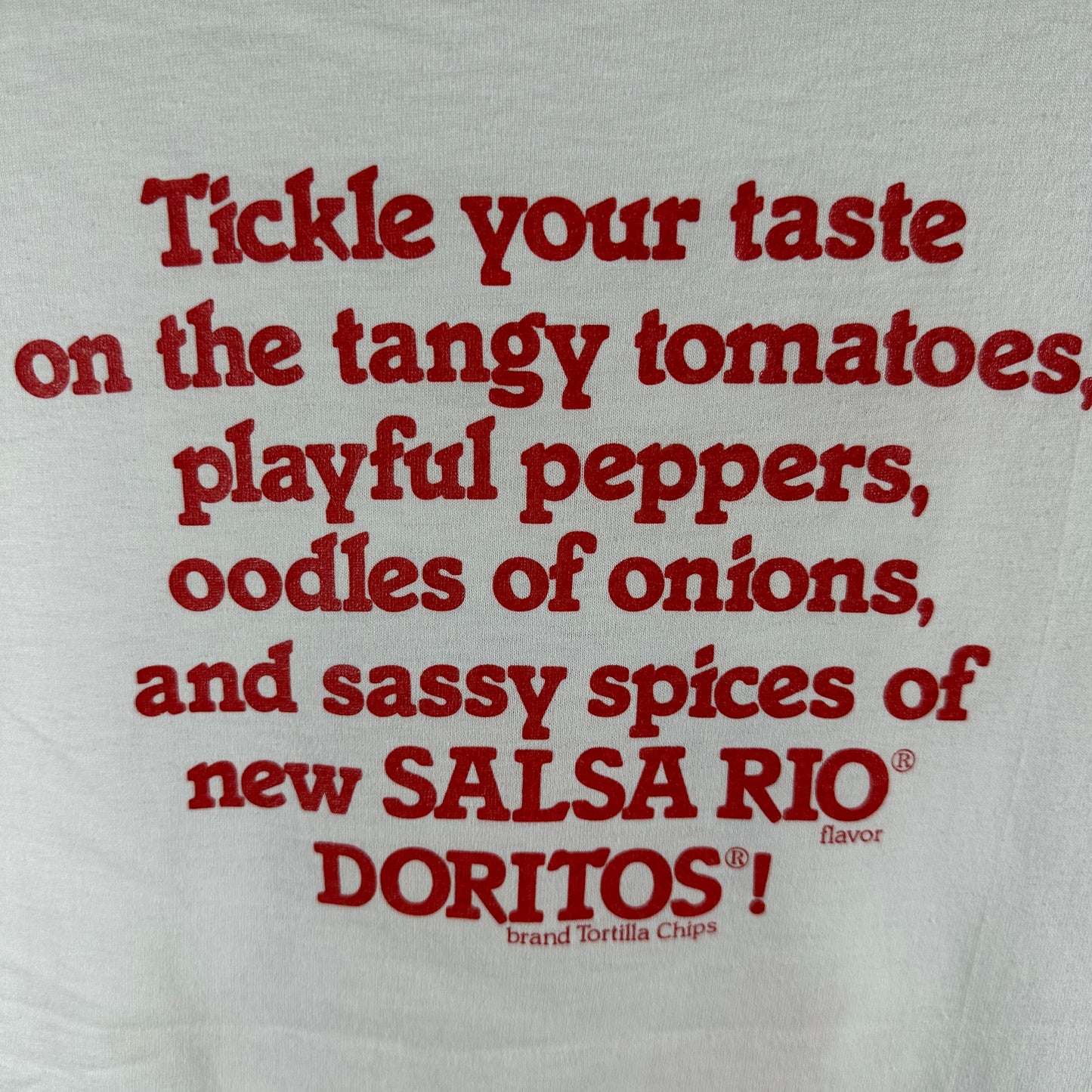 Vintage 80s Doritos Tortila Chips Salsa Rio Flaver Snack Promo Single Stitch T-Shirt