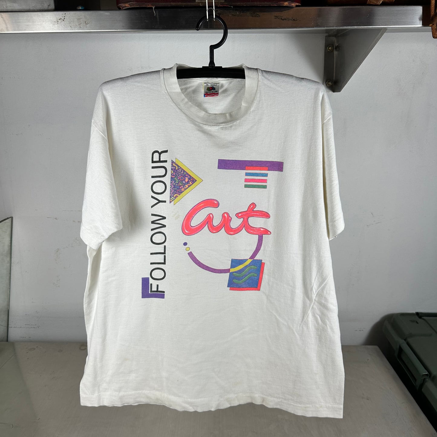 Vintage 90s Follow Your Gut Artwork Marcus Merritt Birmingham Museum of Art T-Shirt