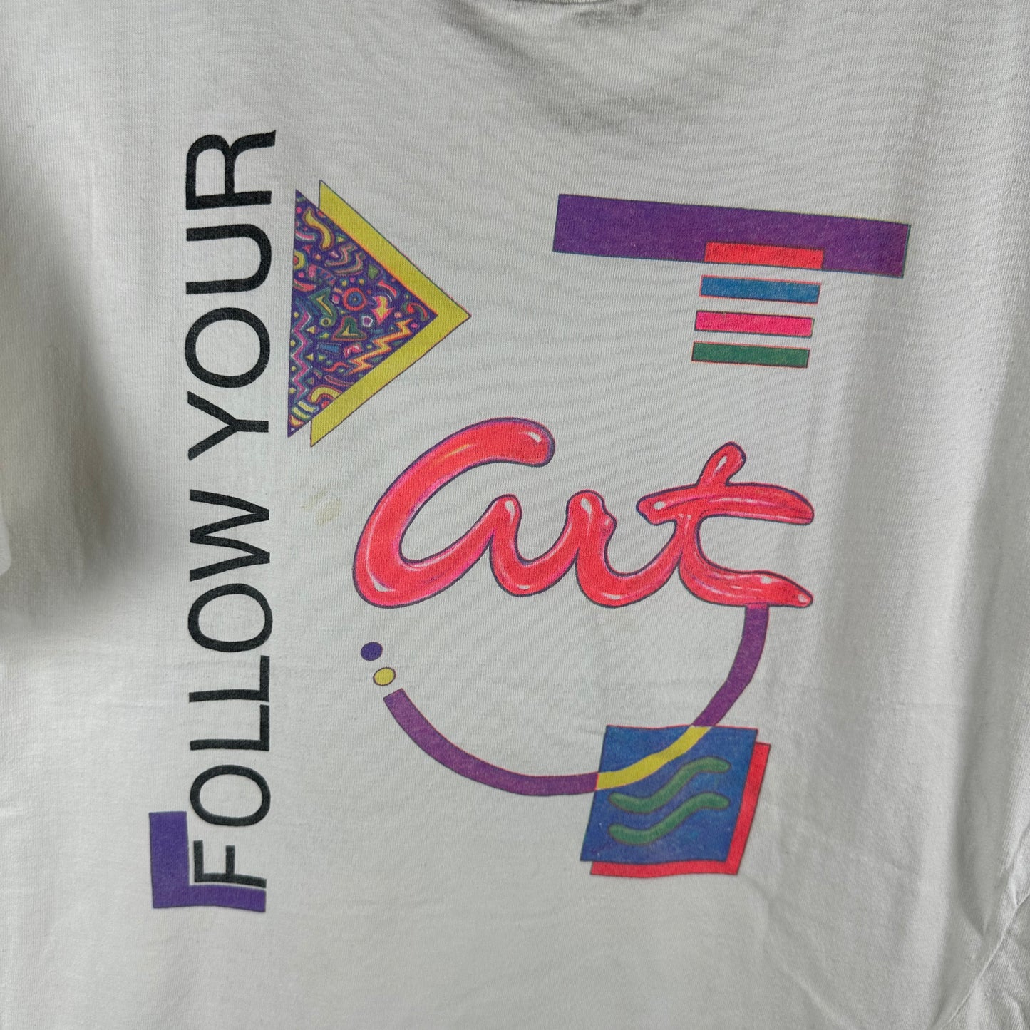 Vintage 90s Follow Your Gut Artwork Marcus Merritt Birmingham Museum of Art T-Shirt