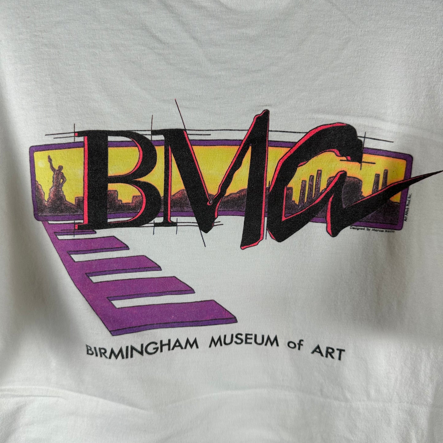 Vintage 90s Follow Your Gut Artwork Marcus Merritt Birmingham Museum of Art T-Shirt