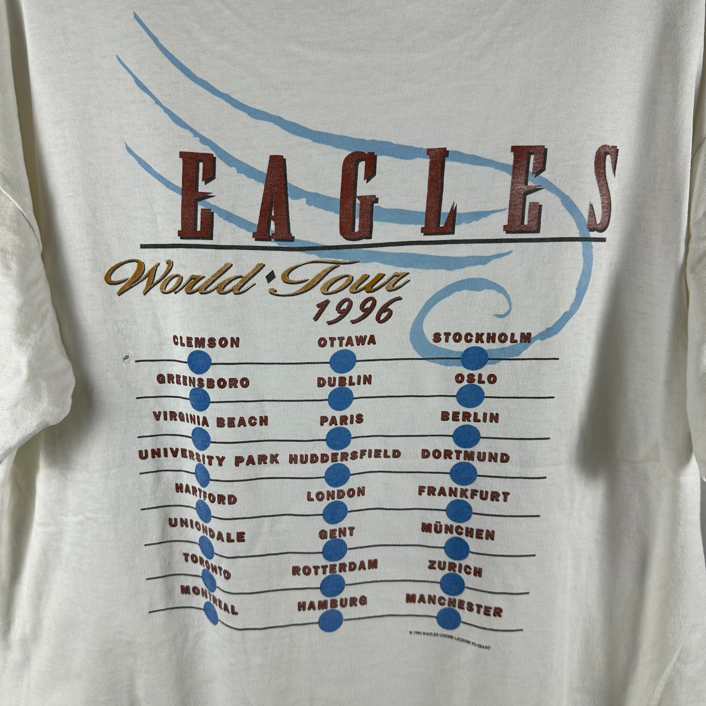 Vintage 1996 The Eagles Hell Freezes Over World Tour Concert Single Stitch T-Shirt
