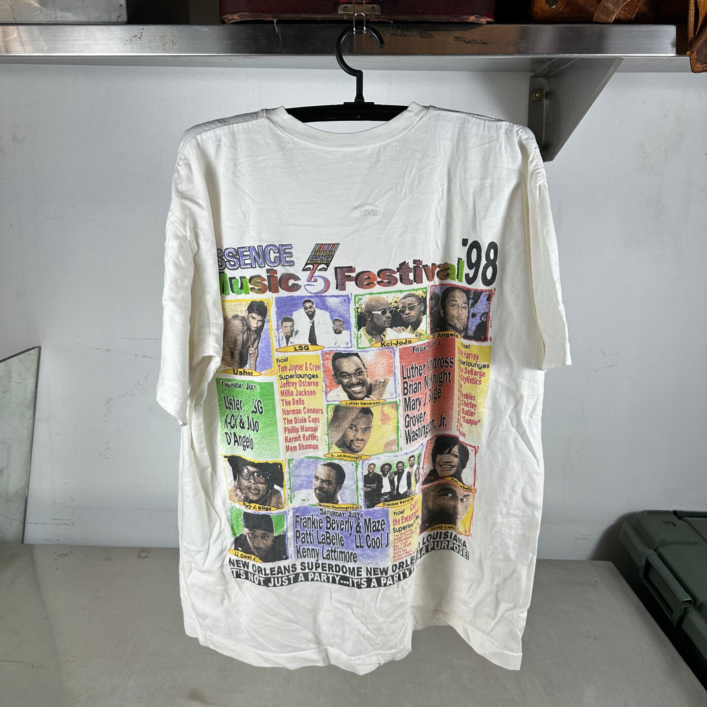 Vintage 1998 D' Angelo Mary J Blige LL Cool J Essence Music Festival Hip Hop Soul T-Shirt