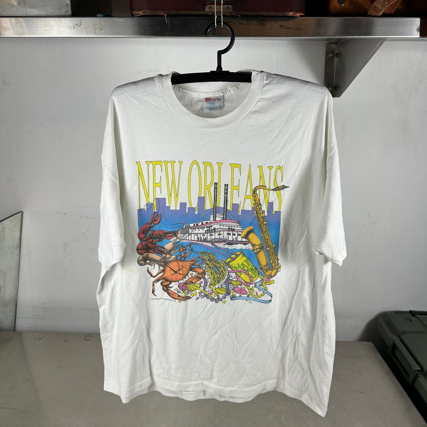 Vintage 1992 New Orleans City Artwork Single Stitch T-Shirt