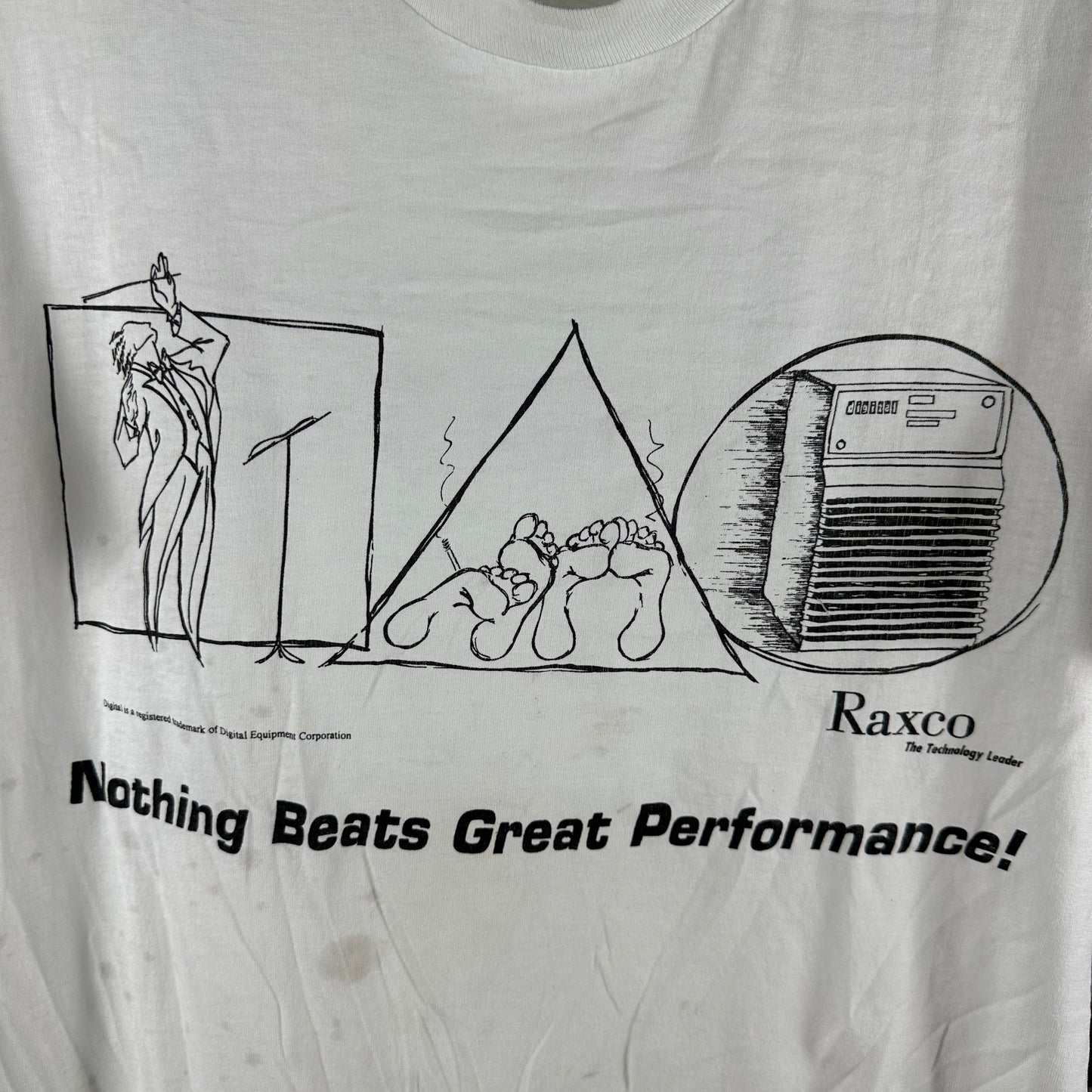 Vintage 90s Raxco Software Nothing Beats a Great Performance! Single Stitch T-Shirt