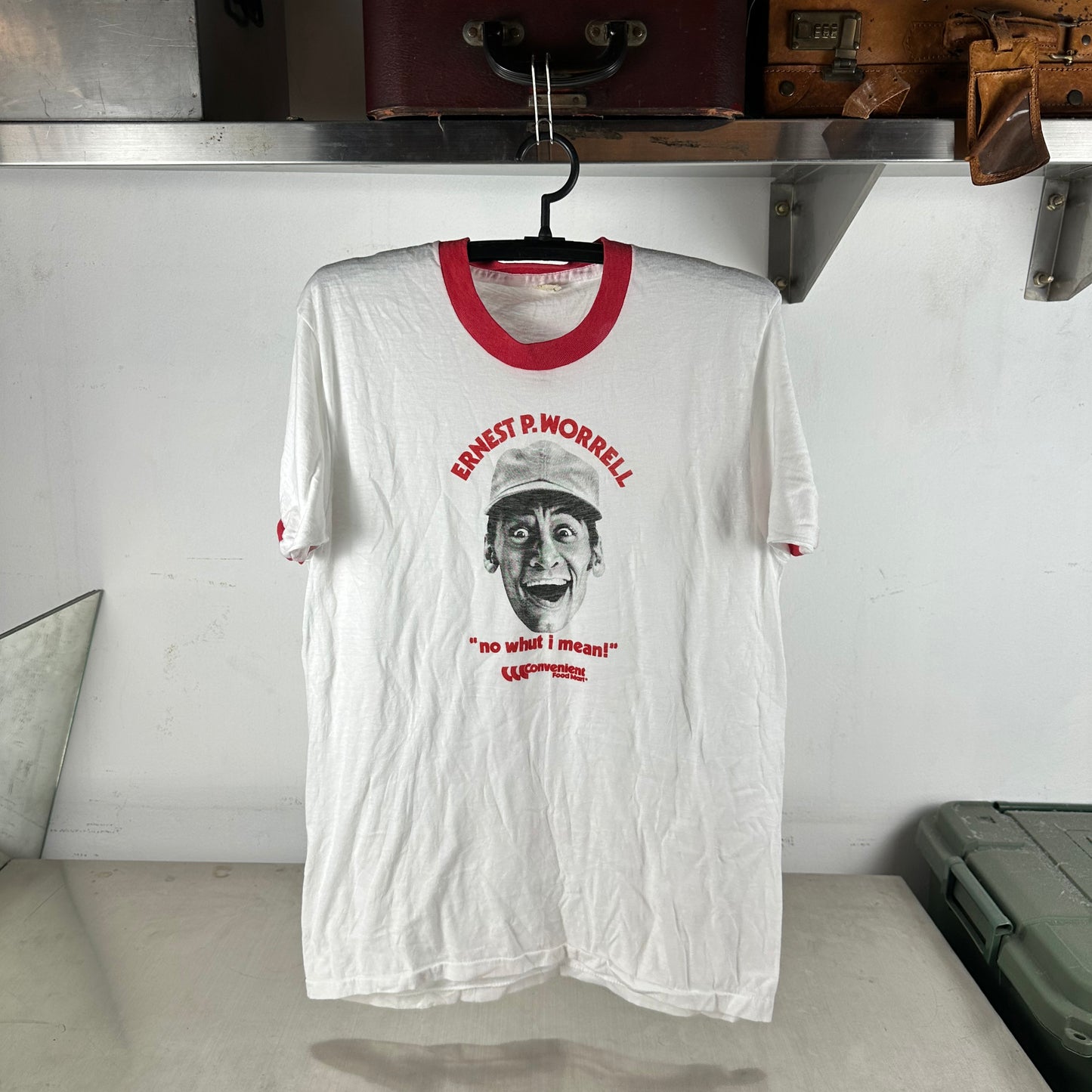 Vintage 80s Ernest P. Worrell No Whut I Mean Ringer Single Stitch T-Shirt