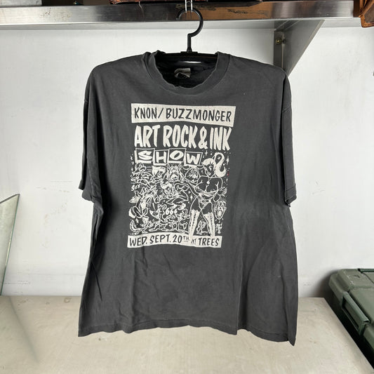 Vintage 90s Knon Buzzmonger Art Rock &amp; Ink Show Single Stitch Faded T-Shirt