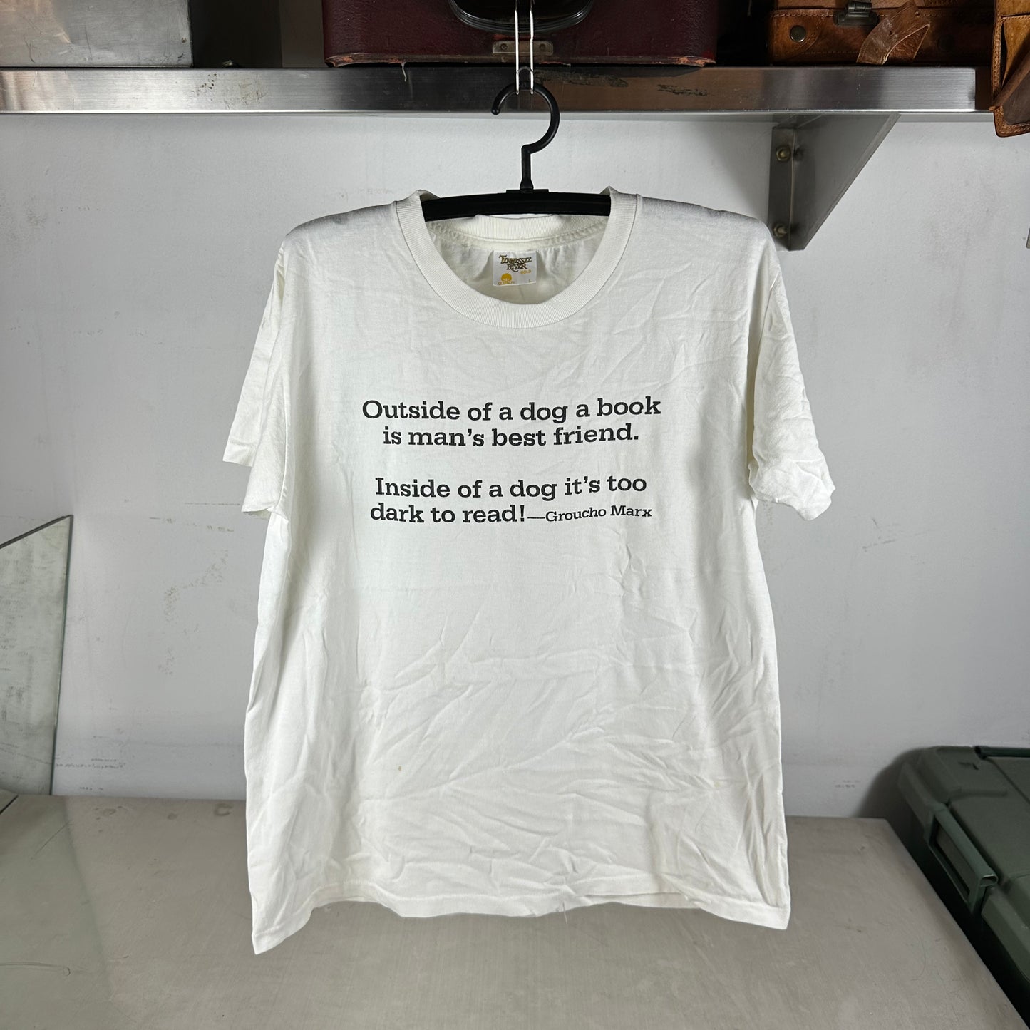 Vintage 90s Groucho Marx Outside of a Dog a Book is Man's Best Friend T-Shirt