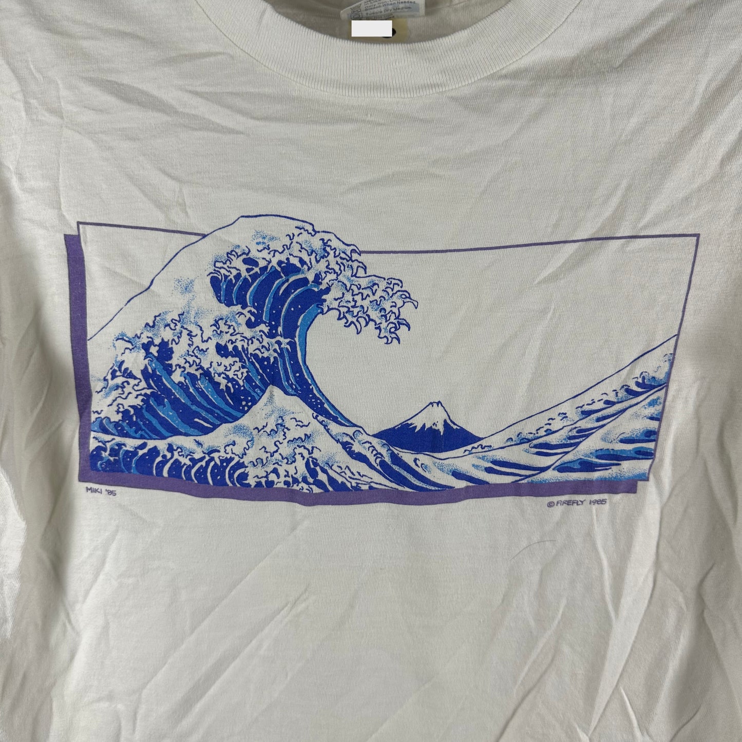 Vintage 1985 Great Wave of Kanagawa Art Single Stitch T-Shirt