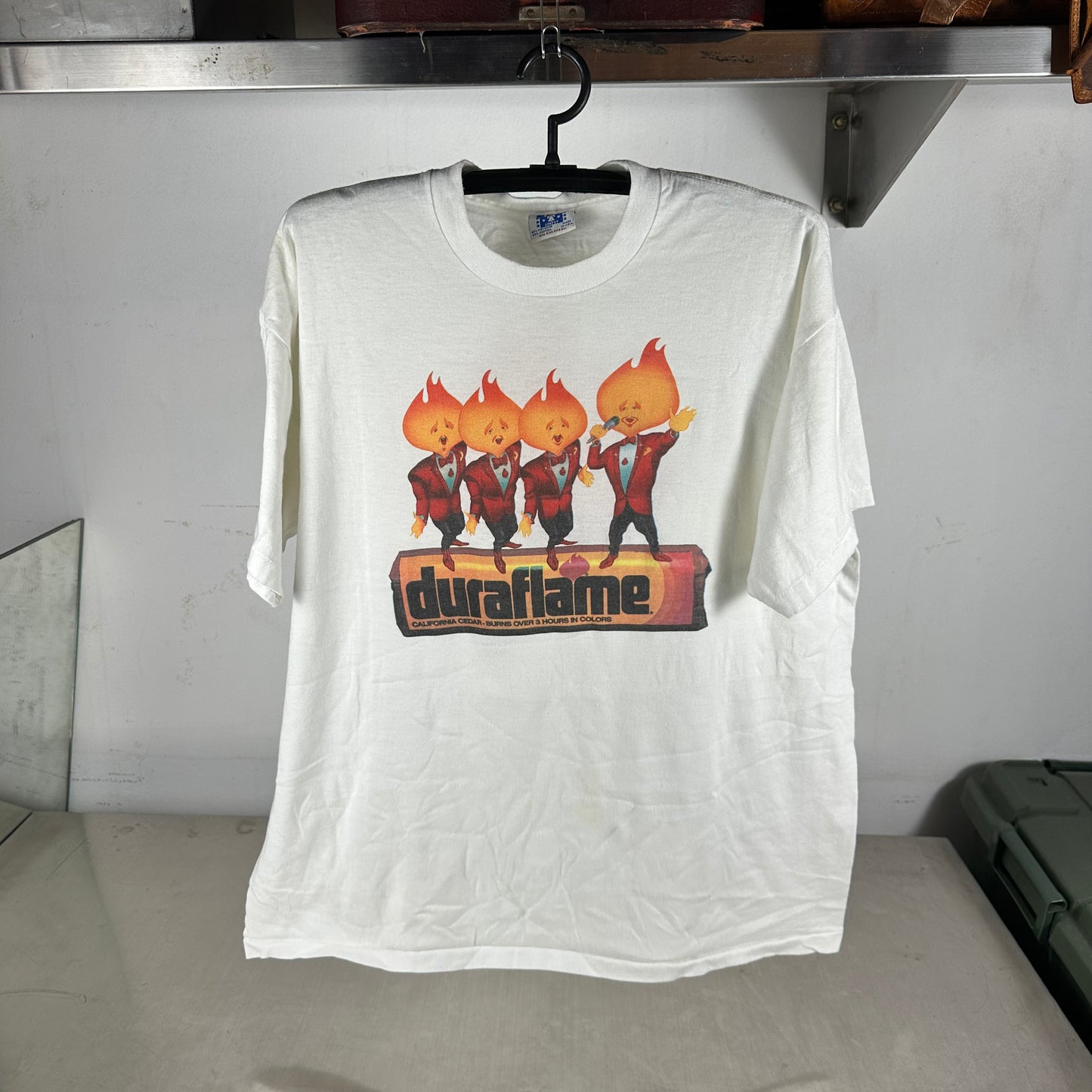 Vintage 90s Duraflame The Fabulous Flames Promo Single Stitch T-Shirt