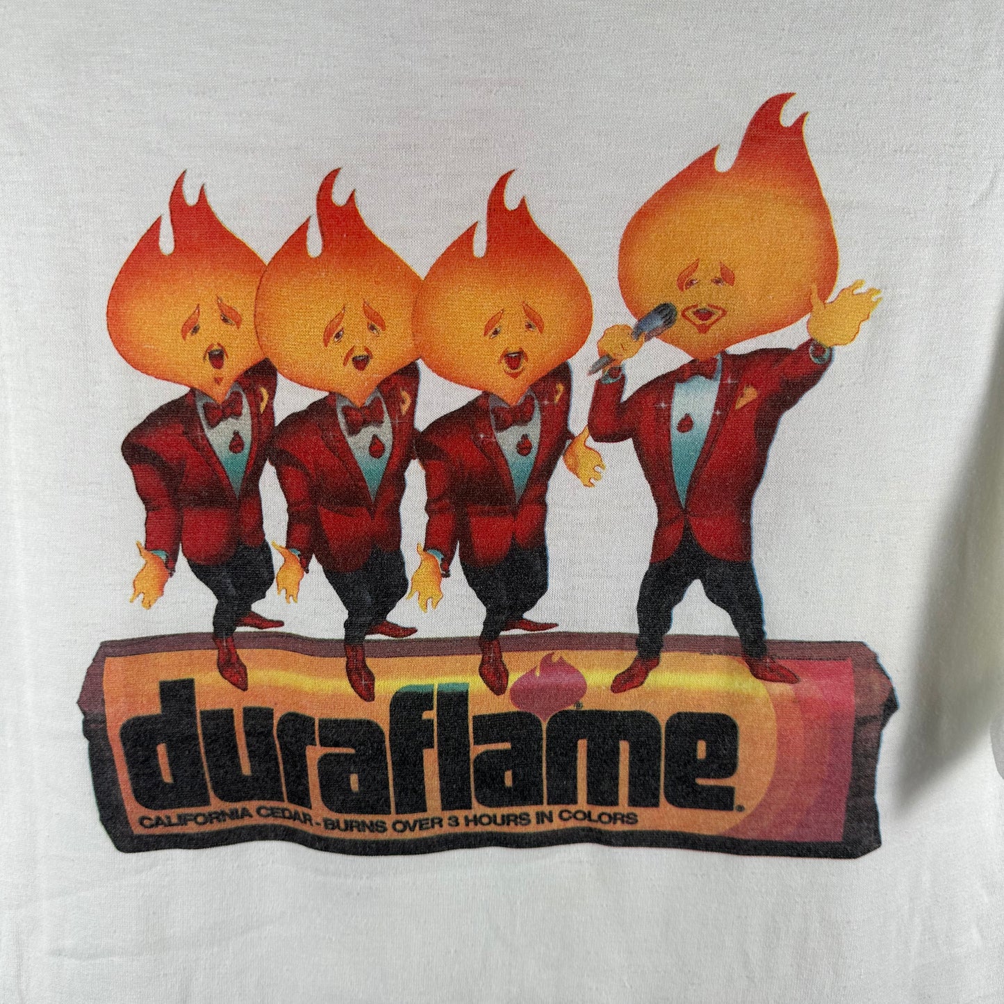 Vintage 90s Duraflame The Fabulous Flames Promo Single Stitch T-Shirt