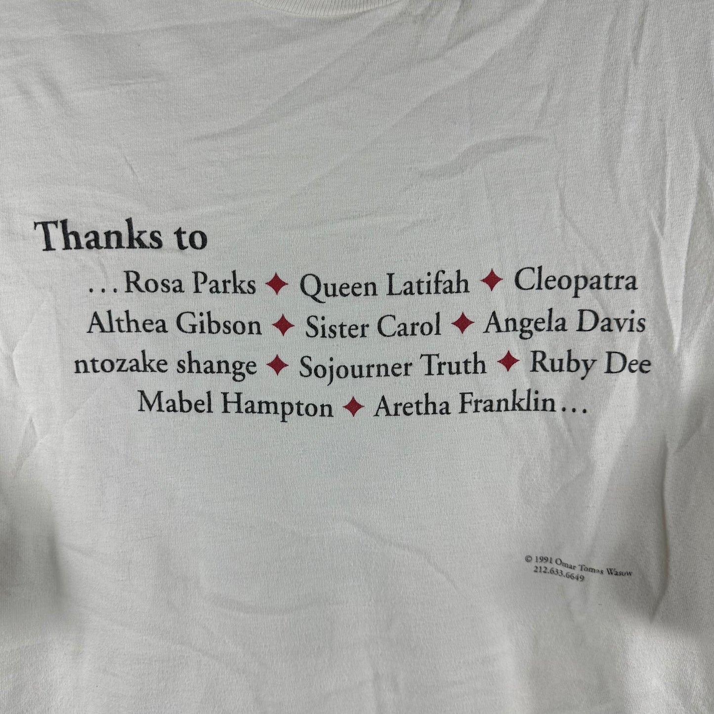Vintage 1991 Thanks To Influential African American Women History T-Shirt