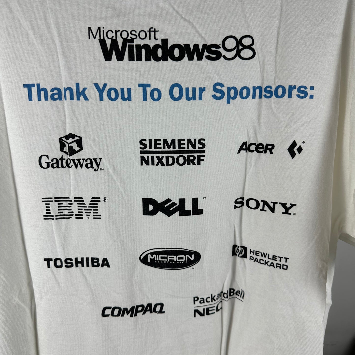 Vintage 1998 Microsoft Windows 98 Computer Route 98 Promo T-Shirt