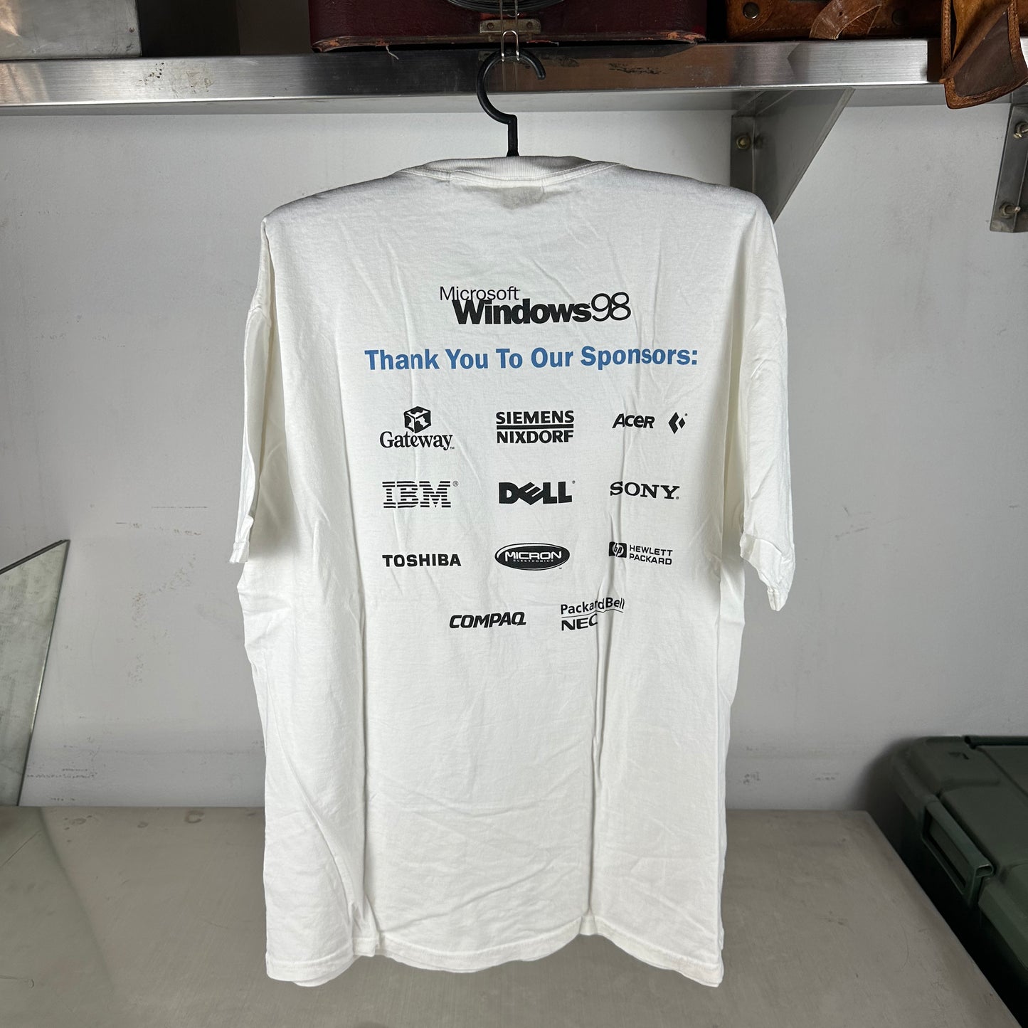 Vintage 1998 Microsoft Windows 98 Computer Route 98 Promo T-Shirt