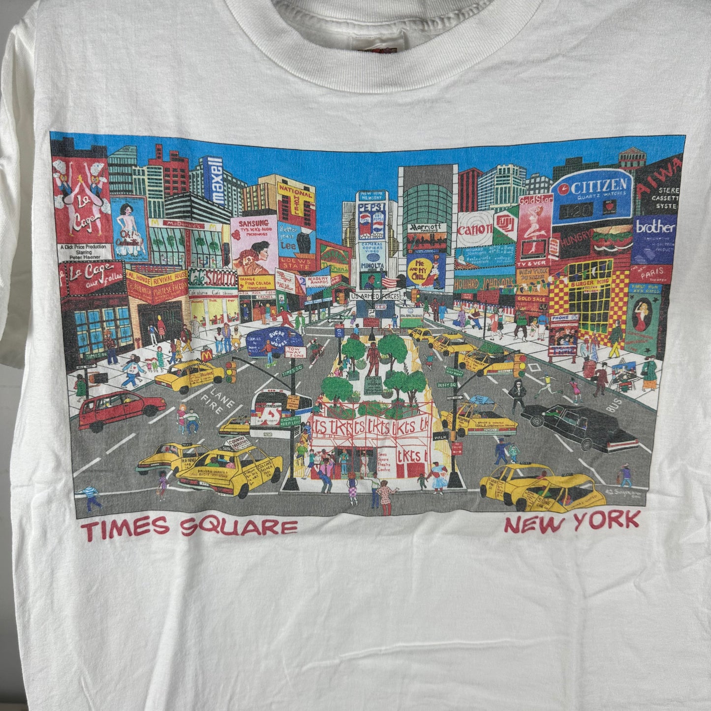 Vintage 90s New York Times Square Artwork Graphic T-Shirt