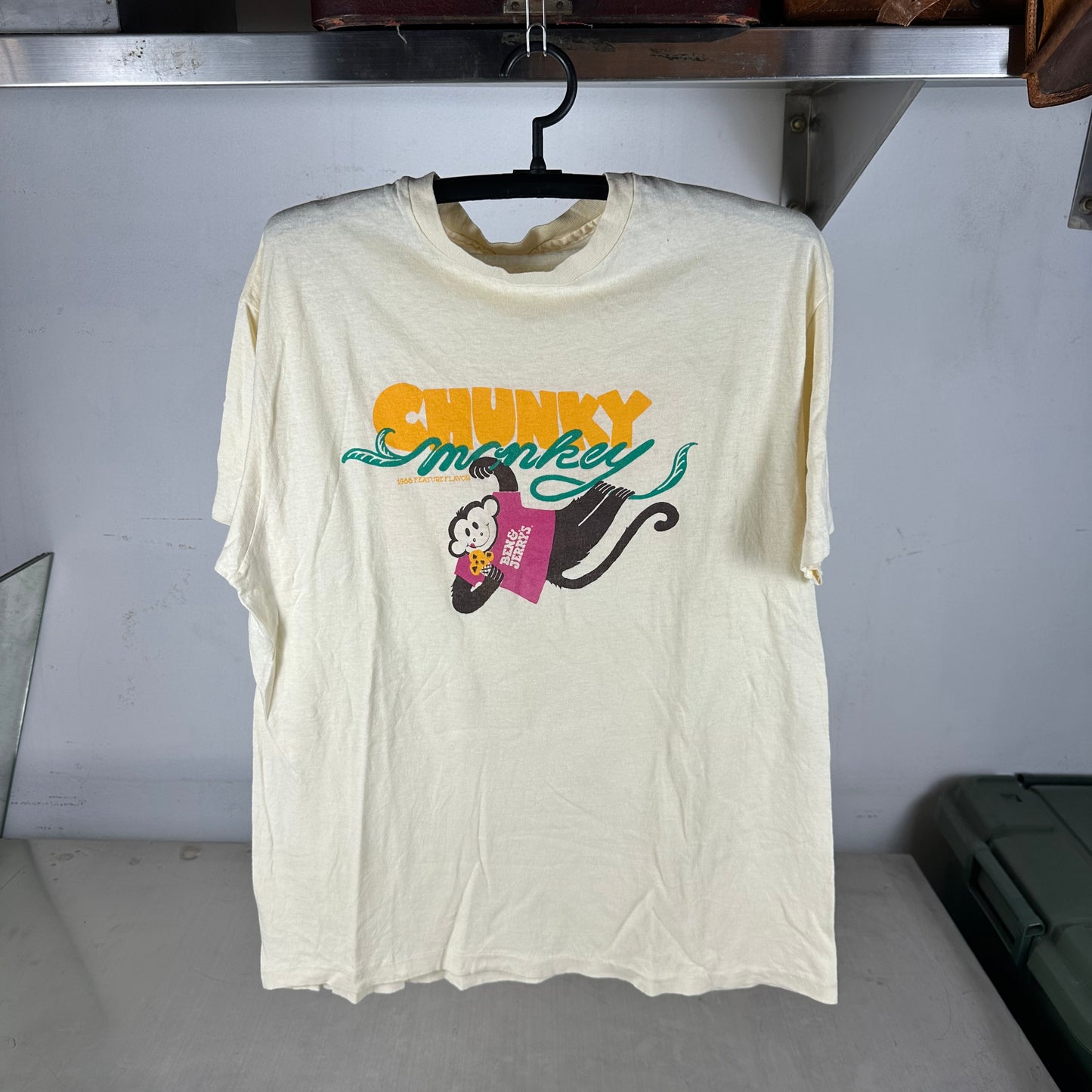 Vintage 1988 Ben & Jerry's Chunky Monkey Ice Cream Promo Single Stitch T-Shirt